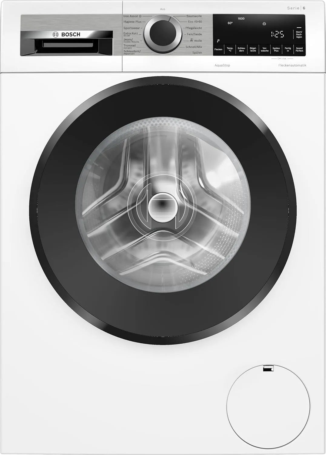 Bosch Waschmaschine WGG256Z40 1600, Serie 6, 10 kg, Hygienische Wäsche, UpM, Fleckenautomatik, Iron Assist, schneller Waschen mit Speed Perfect