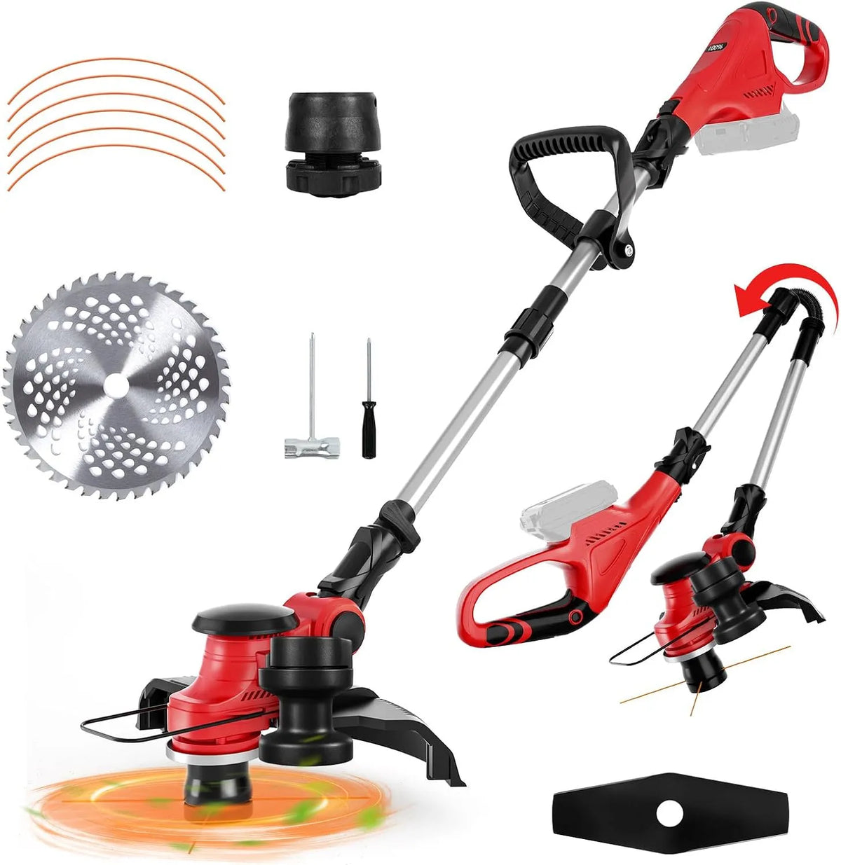 Milwaukee Akku Strimmer kompatibel mit 18V Akku, 3-in-1 Falt-Kombi, Motor 30cm Schnittbreite & Akkustandanzeige. Elektro-Trimmer, Kanten