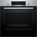 Bosch Backofen HBA514BS3 3D-Heißluft, für gleichmäßiges Backen auf 3 Ebenen, Hydrolytische Reinigungshilfe, Edelstahl, Serie 4, Einbau 60 x 60 cm