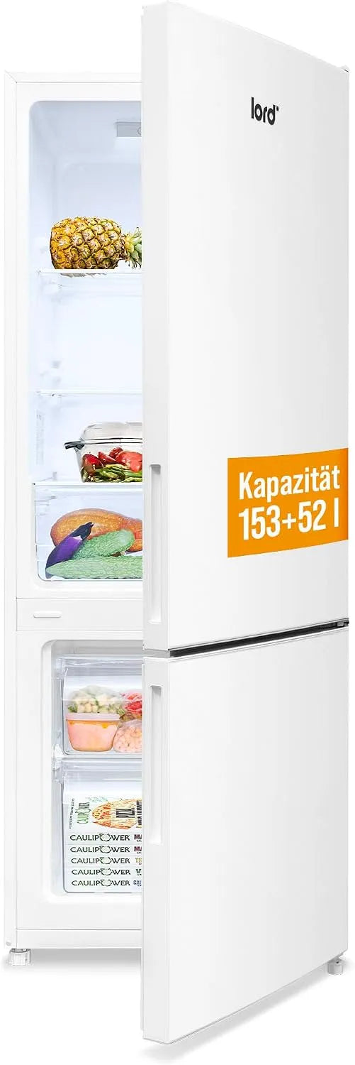 Kühl-Gefrierkombination C24 Lord, Fassungsvermögen 205 L, 144 cm hoch, 39 dB, Energieklasse E, LowFrost, in freistehender Ausführung, weiß