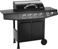 Gasgrill, TAINO BASIC 4+1 BBQ Grillwagen Edelstahl-Brenner + Seitenkocher Grill TÜV