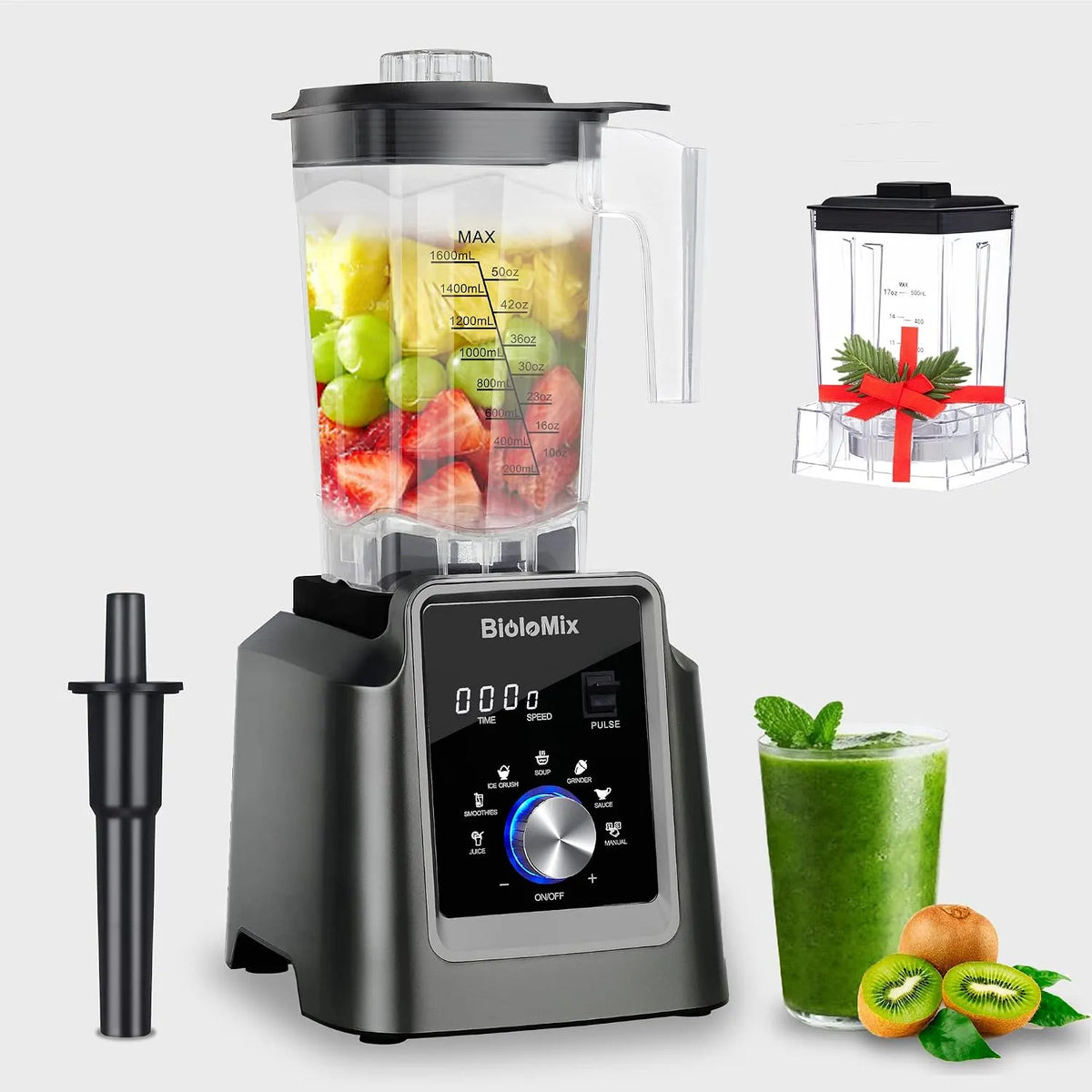 Standmixer T5600, BioloMix Hochleistungsmixer 2200W, Selbstreinigungsfunktion mit 2L Behälter ohne BPA Smoothie Maker