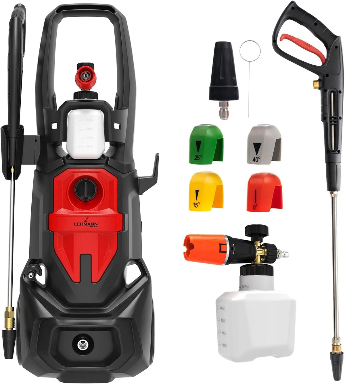 Hochdruckreiniger LEHMANN Phoenix Profi, 480 l/h Fördermenge, 12m Schlauch, mit Induktionsmotor, max. 260 bar, Leistung 3000W