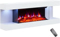 Elektrokamin 3D-Flammeneffekt, Fassungsvermögen 13 LED-Farben, Wandkamin, Thermostat, Sicherheitsfunktionen, Weiß, 1,8 kW Heizleistung, LED Kamin