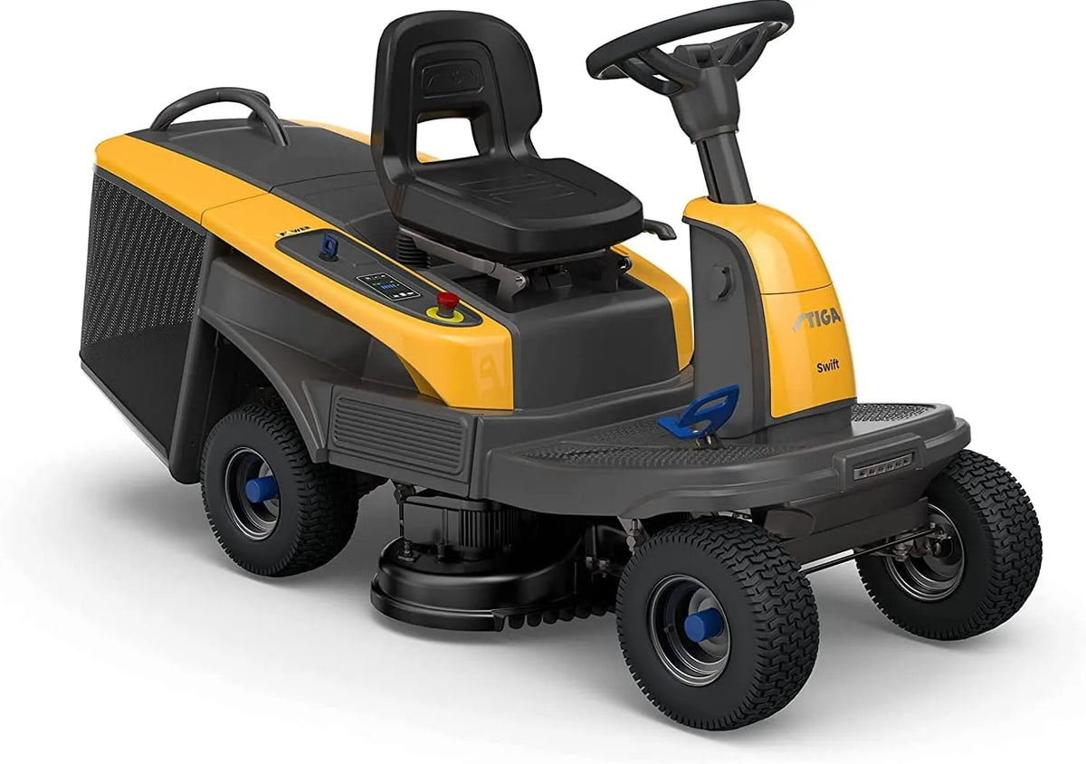 Stiga Swift Rasentraktor 2900, kompakte 73,5 cm Breite, Spannung 48V ePower Wechselakku, 3 Schnittmodi, wendig für komplexe Gärten bis zu m2