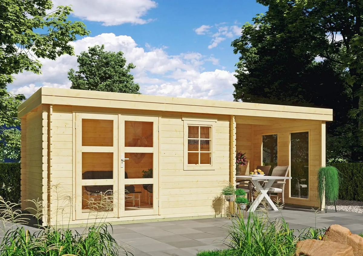 Gartenhaus, Woodbury III 5,80x2,50 m, 28 mm, 16 mm