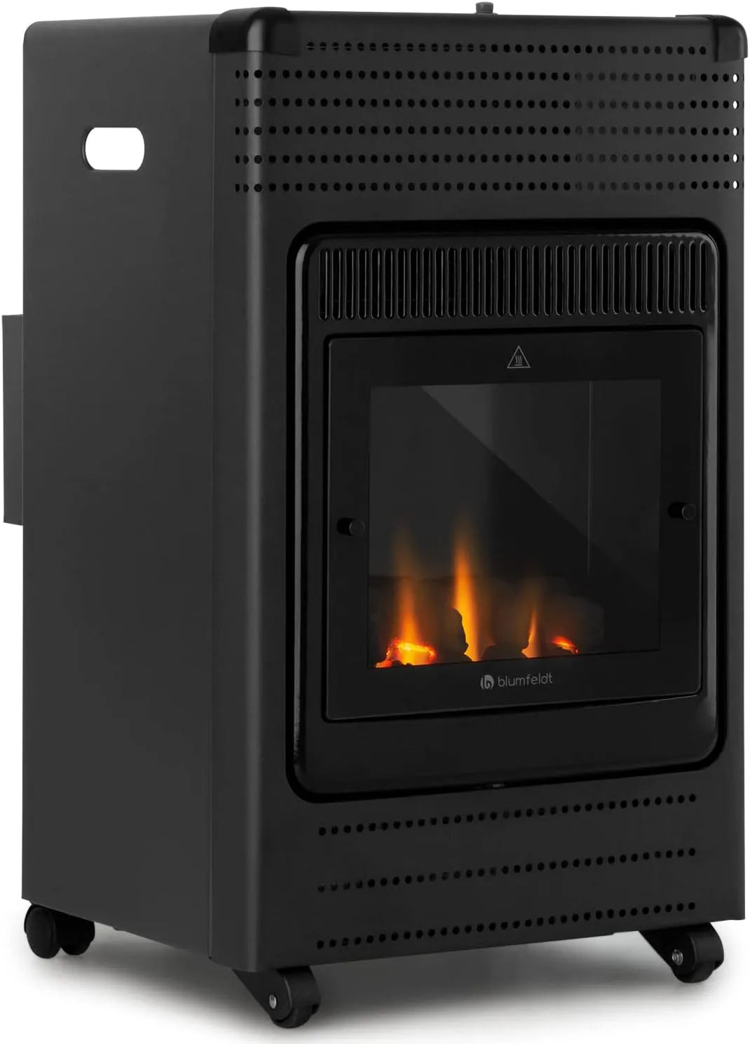 Flame Gasheizofen blumfeldt Andora, bis 11 kg Gasflaschen, Feuerschein, in Schwarz, zwei Heizstufen mit 2 oder 3,4 kW, Heizfläche: bis 68 m²