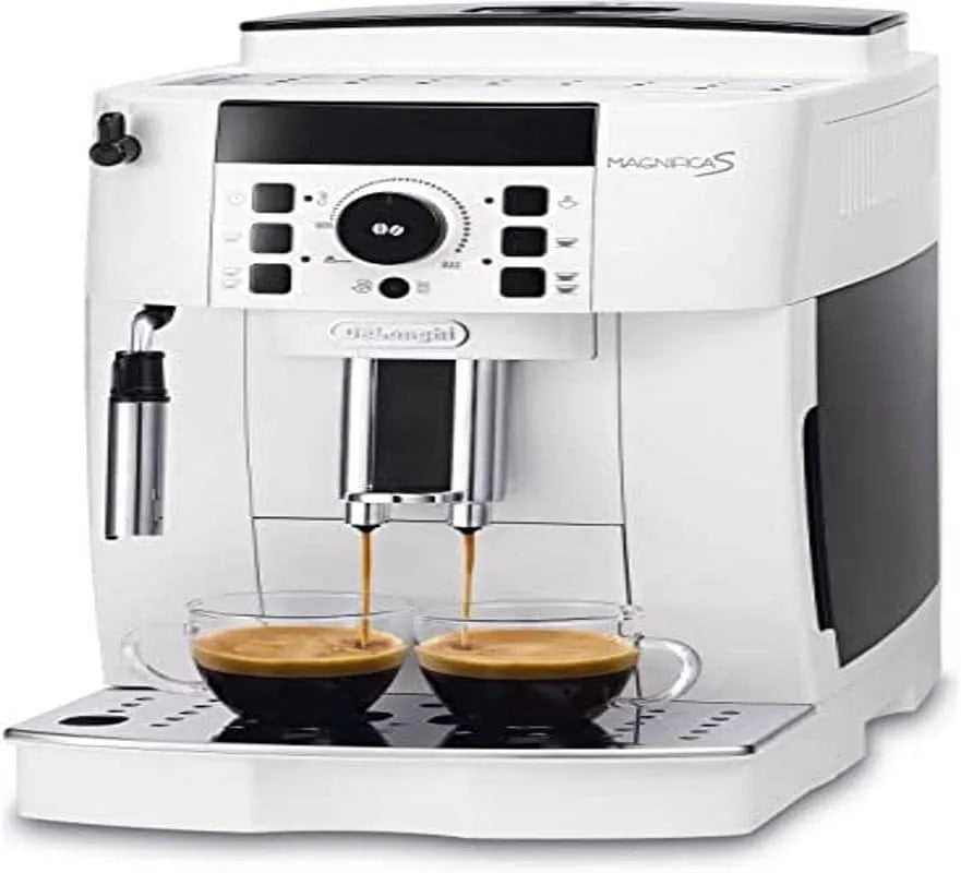 De'Longhi Kaffeemaschine ECAM21.117.W, 2 Espressi Gleichzeitig, Automatische, Bean-to-Cup Espressomaschine, Weiß, 2 Rezepte, Magnifica S