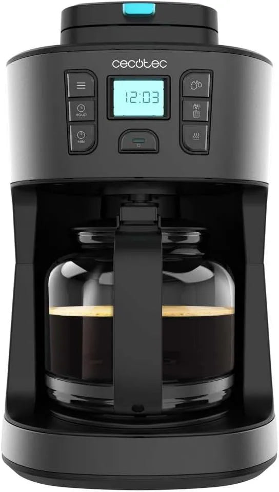 Cecotec Kaffeemaschine, Klingenmühle, Tropfkaffeemaschine Coffee 66 Grind & Drop. 1086 W, bis zu 12 Tassen, Digitale Tropfkaffeemaschine