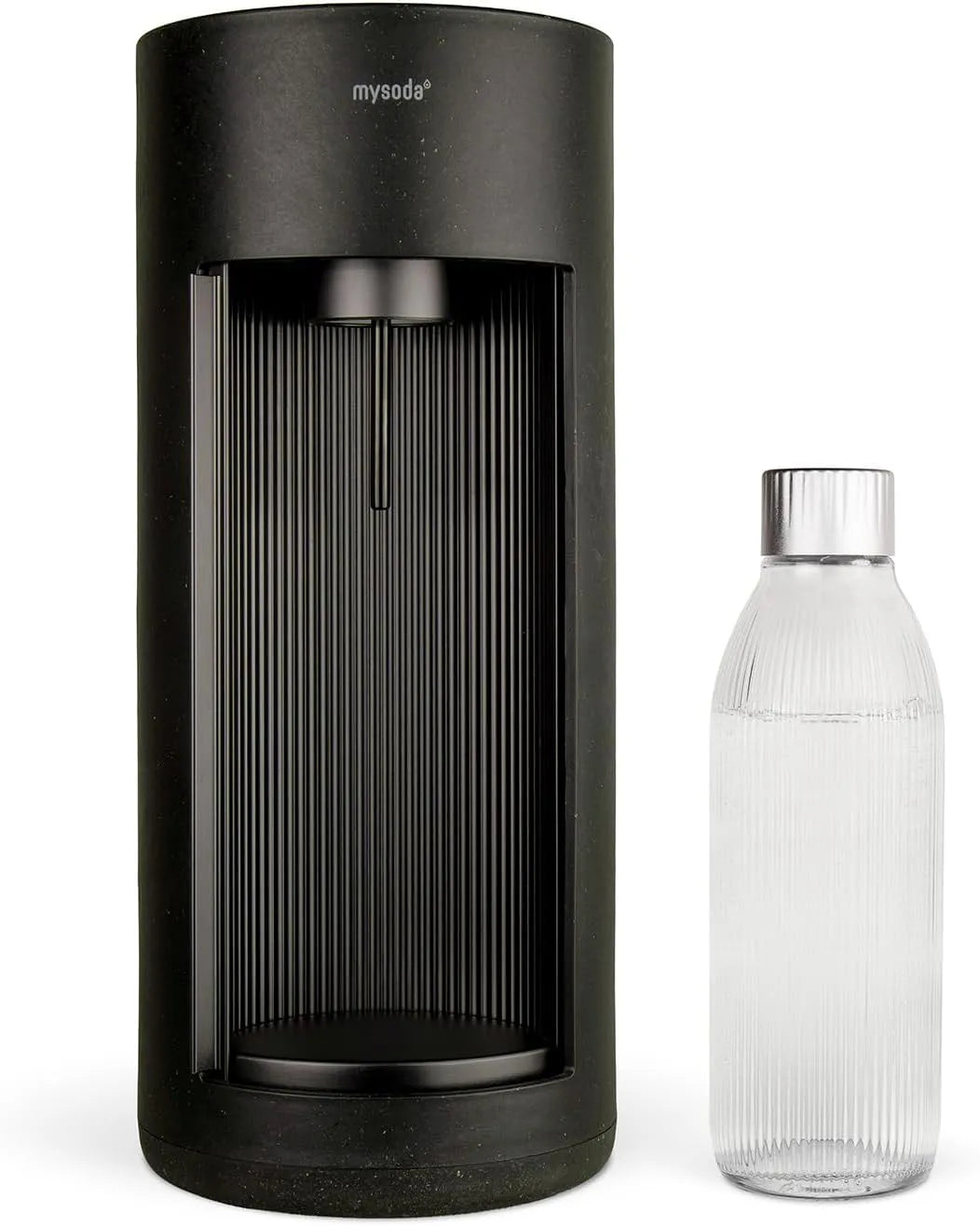 Modell Glassy Wassersprudler aus Holzkomposit und Aluminium CO2-Zylinder 1-Liter-Glasflasche 1-Liter-Plastikflasche Mysoda: Stilvoller, ohne