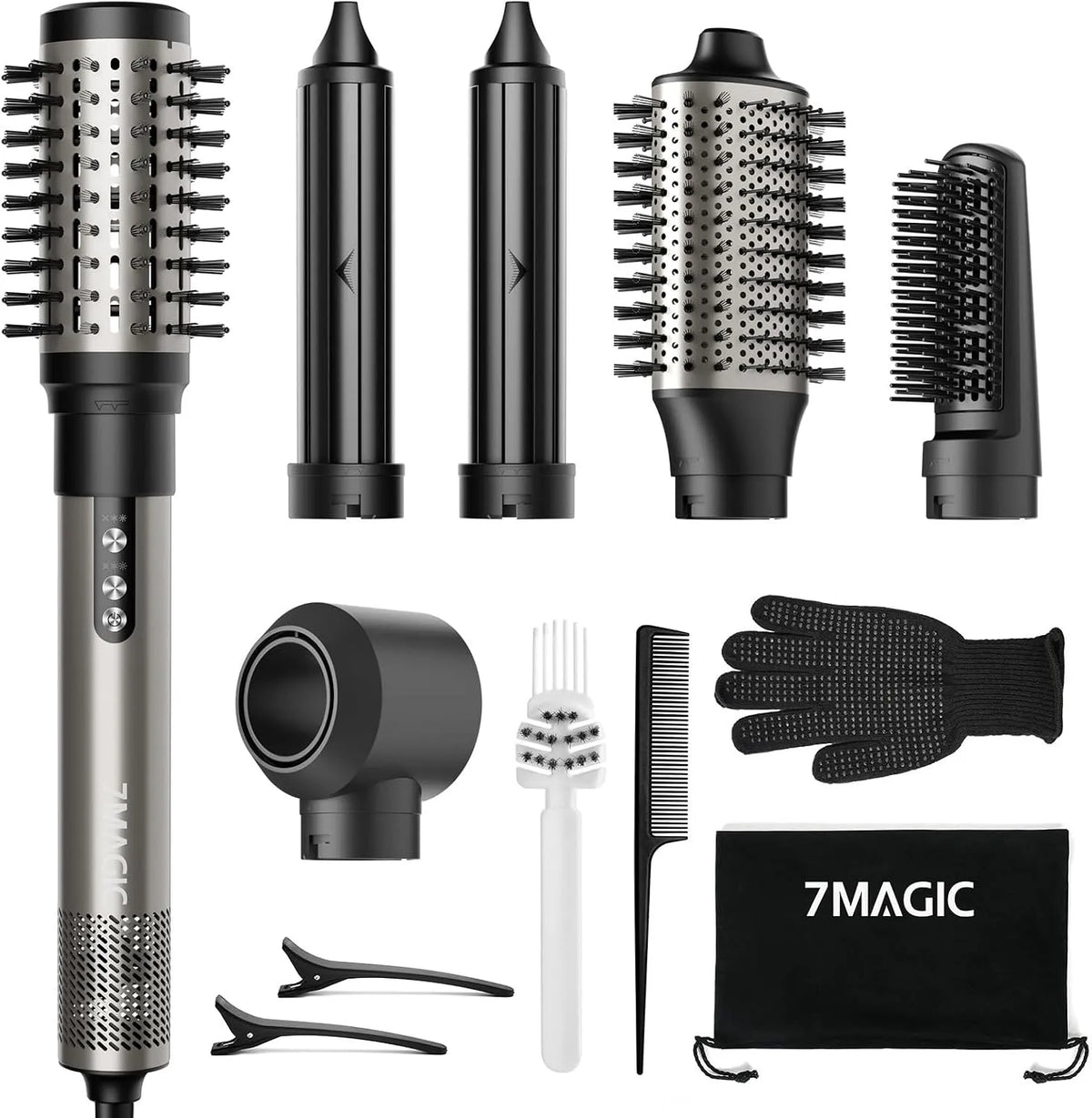 6 in 1 Airstyler 110000, Ionen Föhn, Min, Lockenstab Automatisch, Zum Styling, Locken und Glätten, Multifunktionaler Hairstyler, Glätteisen