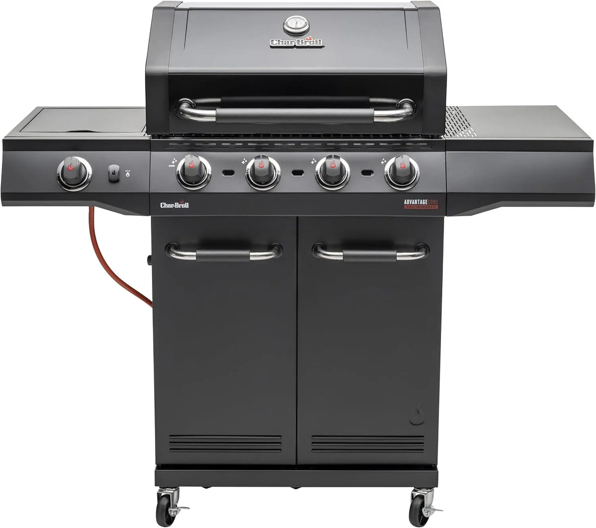 Char-Broil Gasgrill, Advantage CORE B 4 Brenner, TRU-Infrared Technology, Seitenbrenner, Gusseisen Roste, Ideal für draßen, Garten, Terrasse